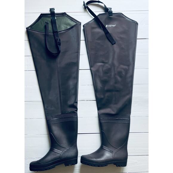 Men's Frogg Toggs Rana II PVC Lug Sole Hip Waders, Size 10, Brown - Picture 2 of 3